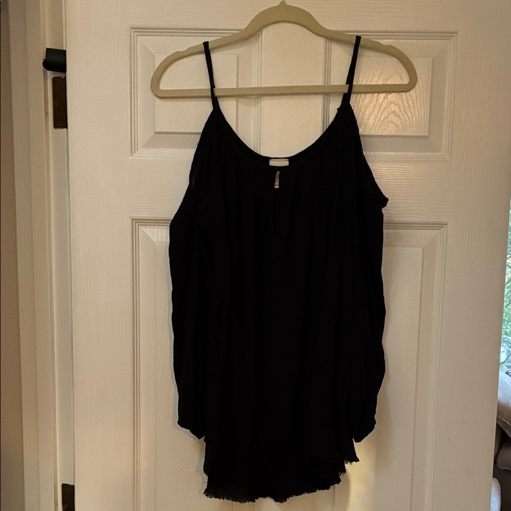 Chic Black Women's Cold Shoulder Top